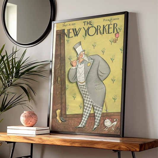 The New Yorker 1929 Cover Poster, Vintage Gentleman Top Hat Wall Art Print