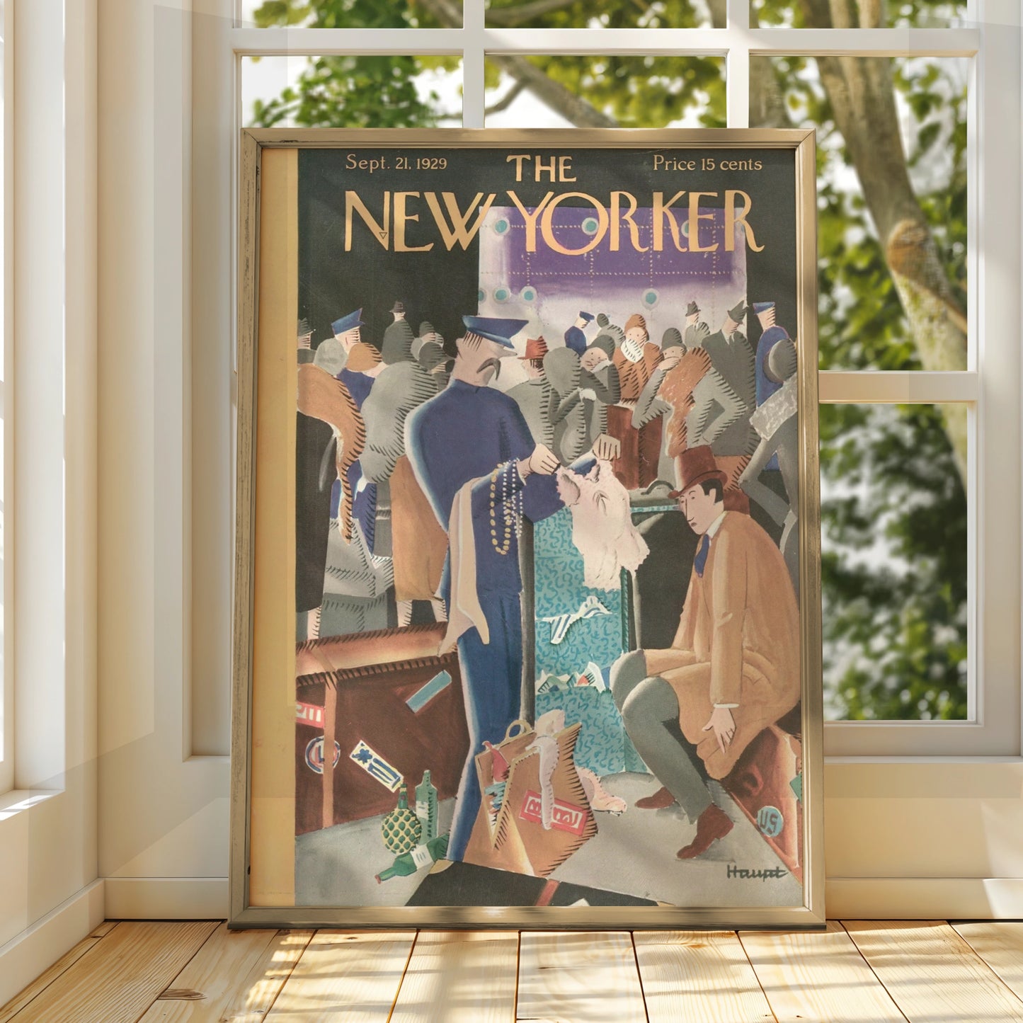 The New Yorker September 1929 Cover Poster, Vintage Art Deco Magazine Wall Art Print