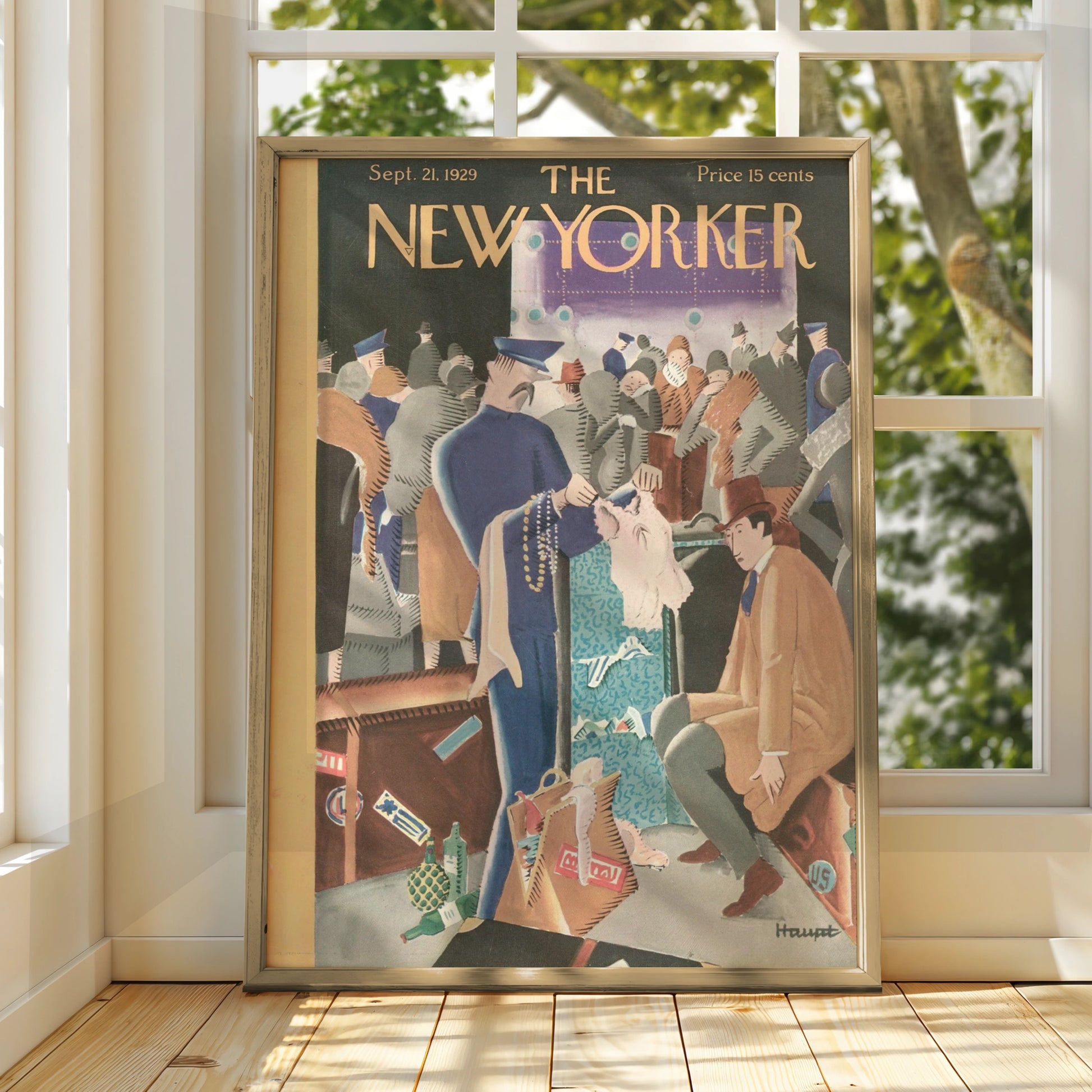 The New Yorker September 1929 Cover Poster, Vintage Art Deco Magazine Wall Art Print