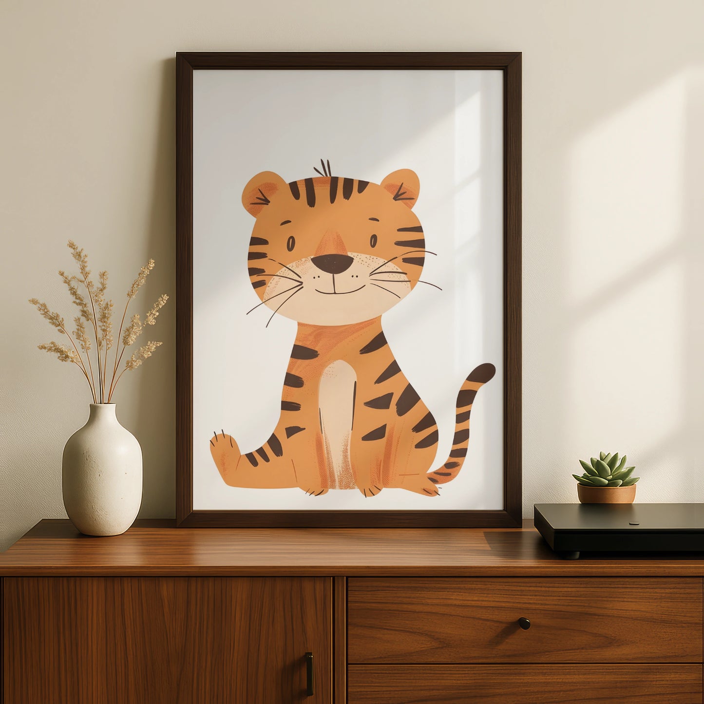 Cute Tiger Nursery Wall Art, Baby Animal Poster, Kids Room Decor, Children's Print