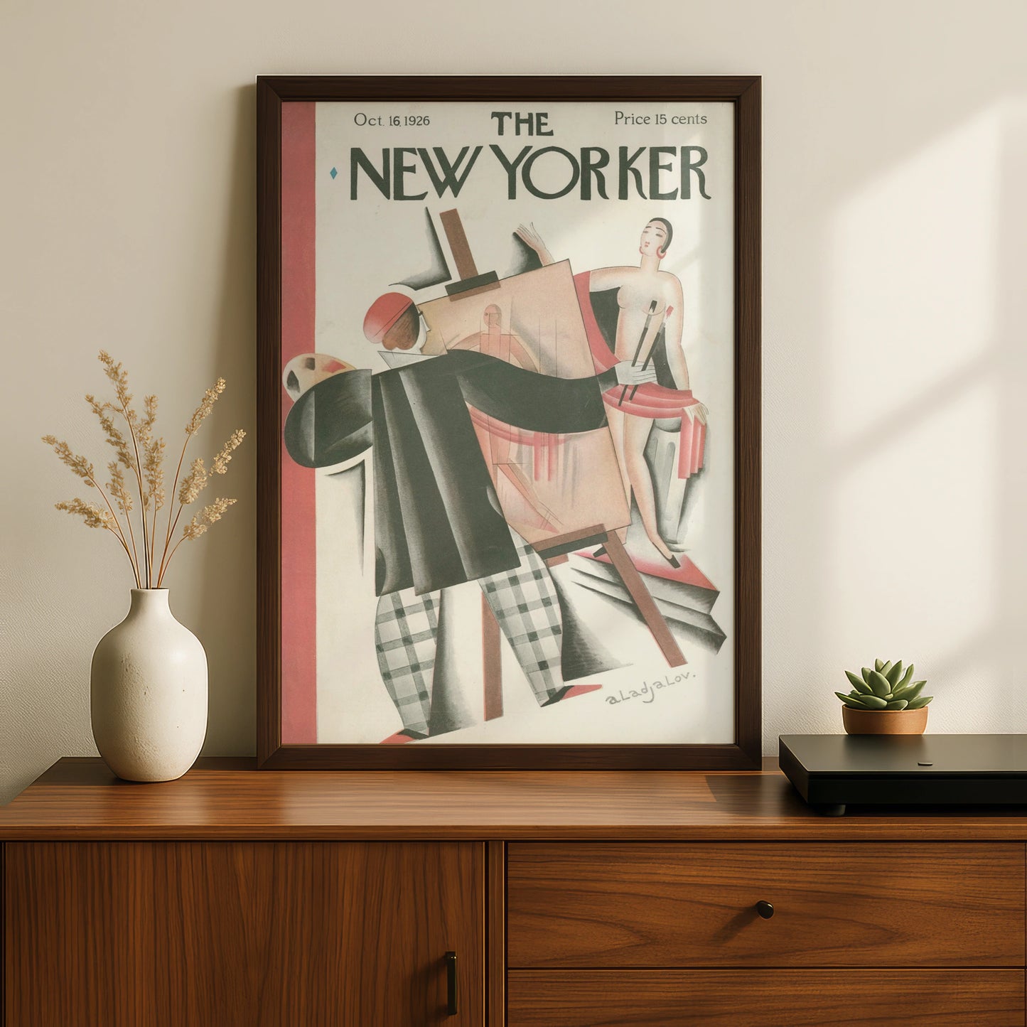 The New Yorker October 1926 Cover Art Poster, Art Deco Painter Studio Wall Art