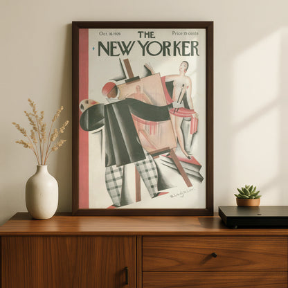 The New Yorker October 1926 Cover Art Poster, Art Deco Painter Studio Wall Art