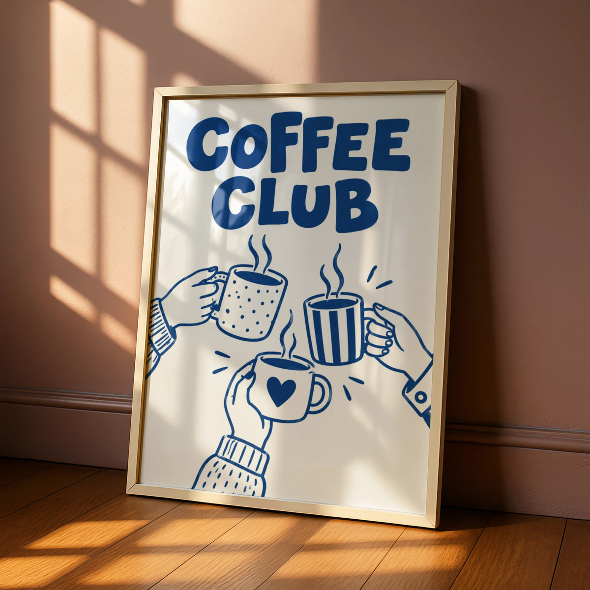 Coffee Club Cartoon Poster
