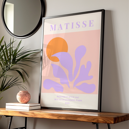 Matisse Jazz Poster, Berggruen Paris 1947, Lilac Pink Orange Maximalist Wall Art