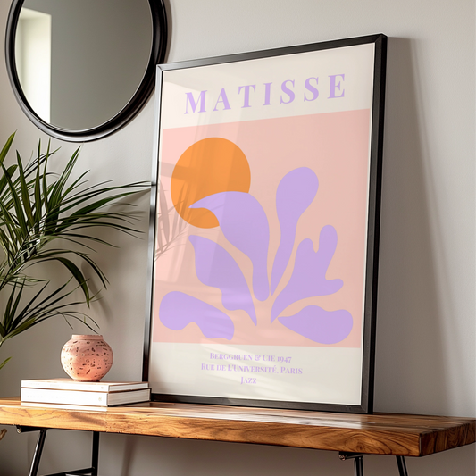 Matisse Jazz Poster, Berggruen Paris 1947, Lilac Pink Orange Maximalist Wall Art