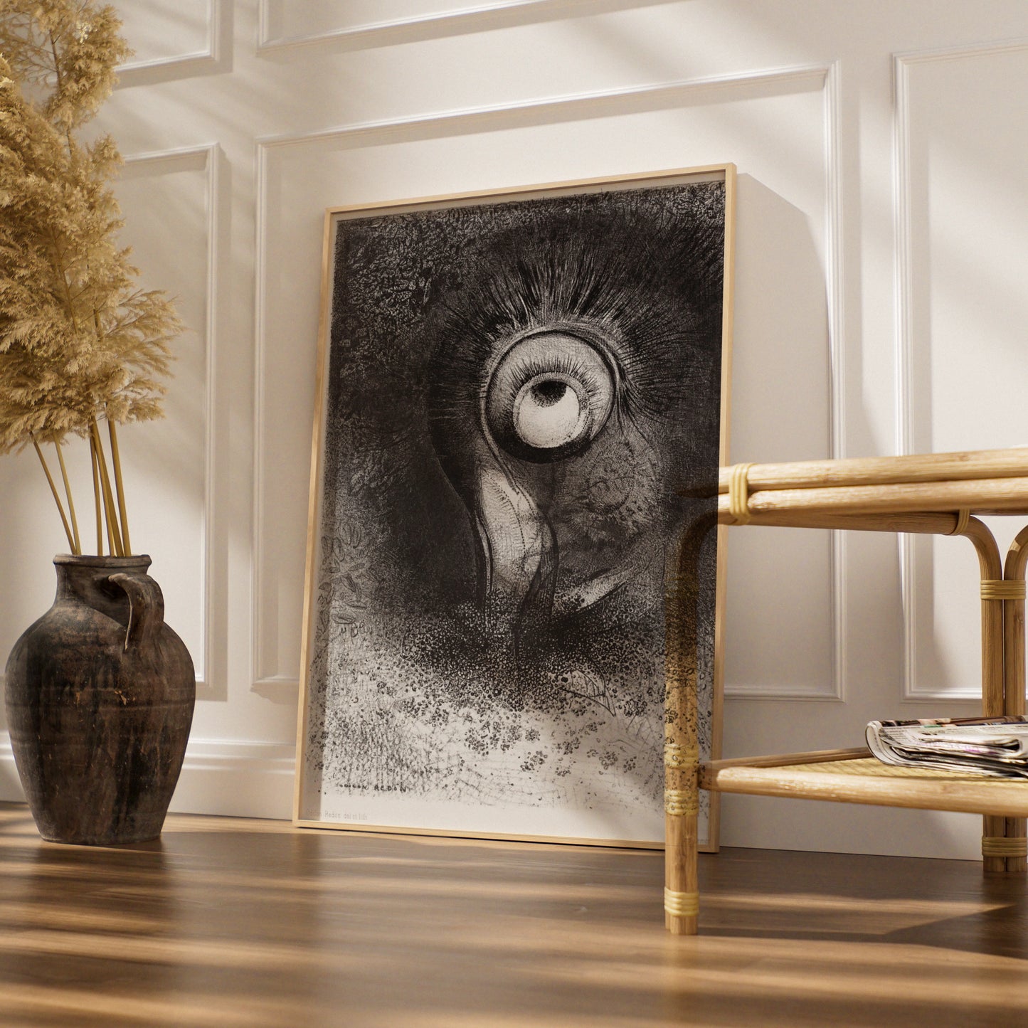 Odilon Redon Eye Halloween Art Print, Dark Surreal Gothic Horror Wall Poster
