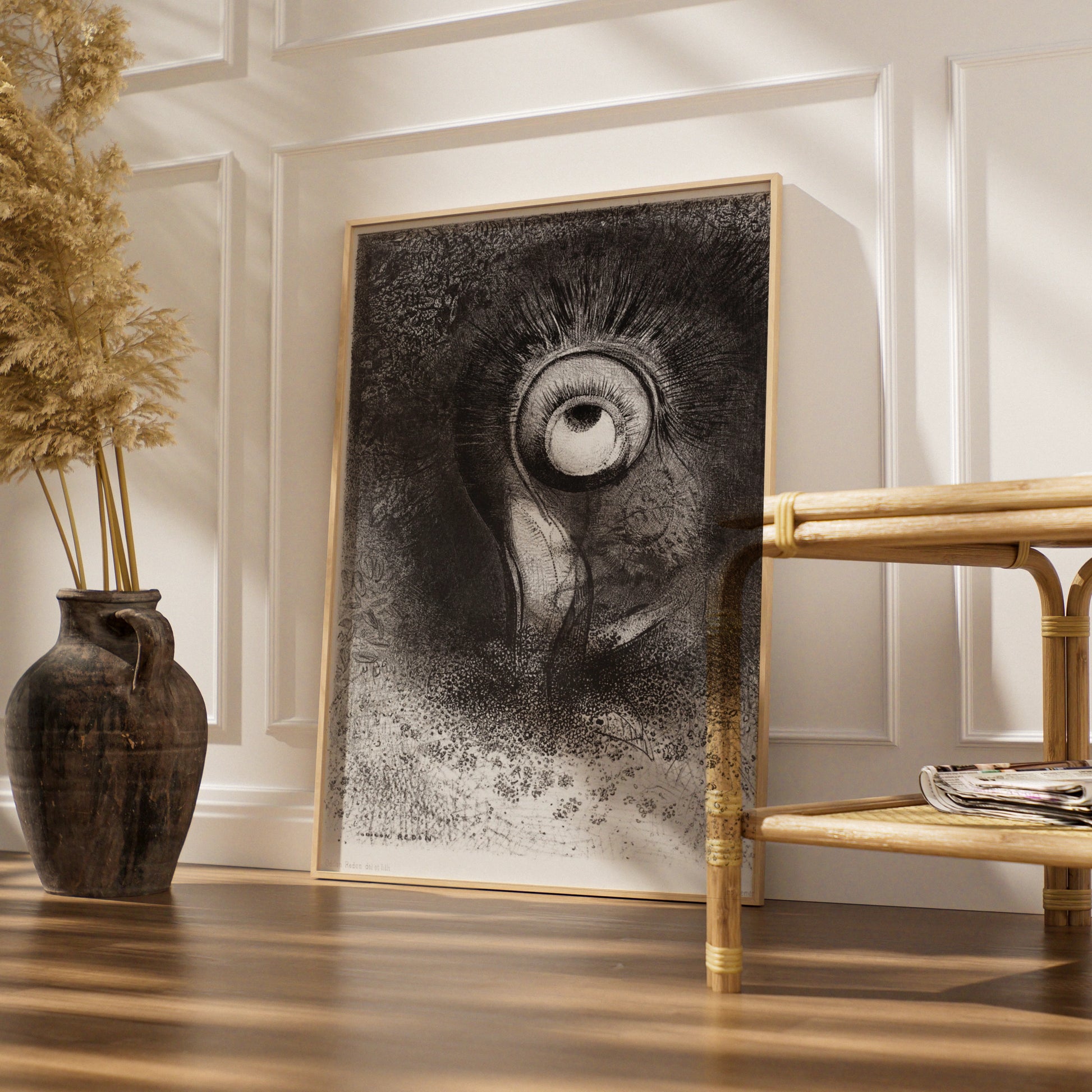Odilon Redon Eye Halloween Art Print, Dark Surreal Gothic Horror Wall Poster