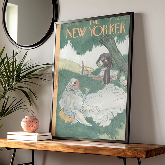The New Yorker August 1927 Cover Poster, Vintage Picnic Art Print, Retro Wall Art