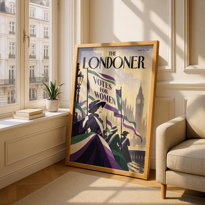 Suffragette Poster, Votes for Women Wall Art, Vintage London Magazine Cover Art Print, Big Ben