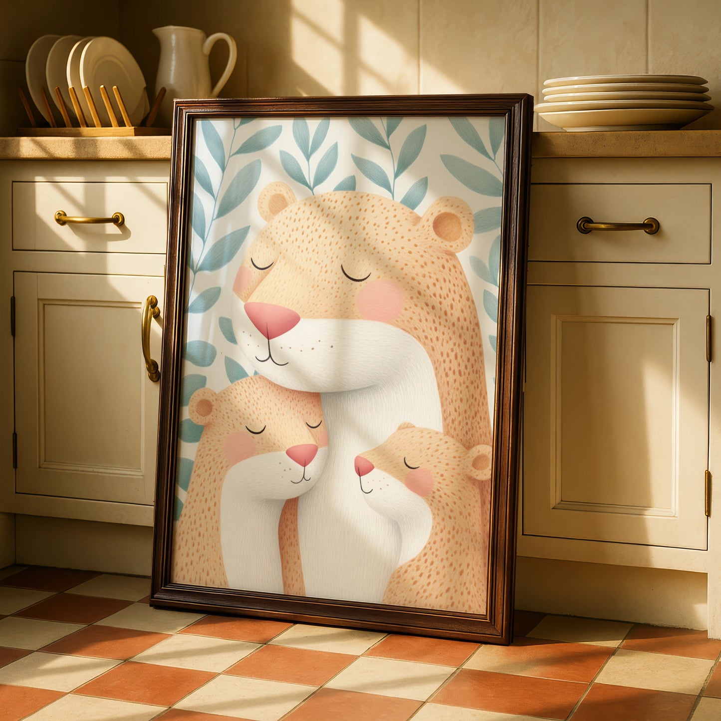 Bear Family Nursery Wall Art, Cute Bear Print, Baby Animal Poster, Kids Room Decor