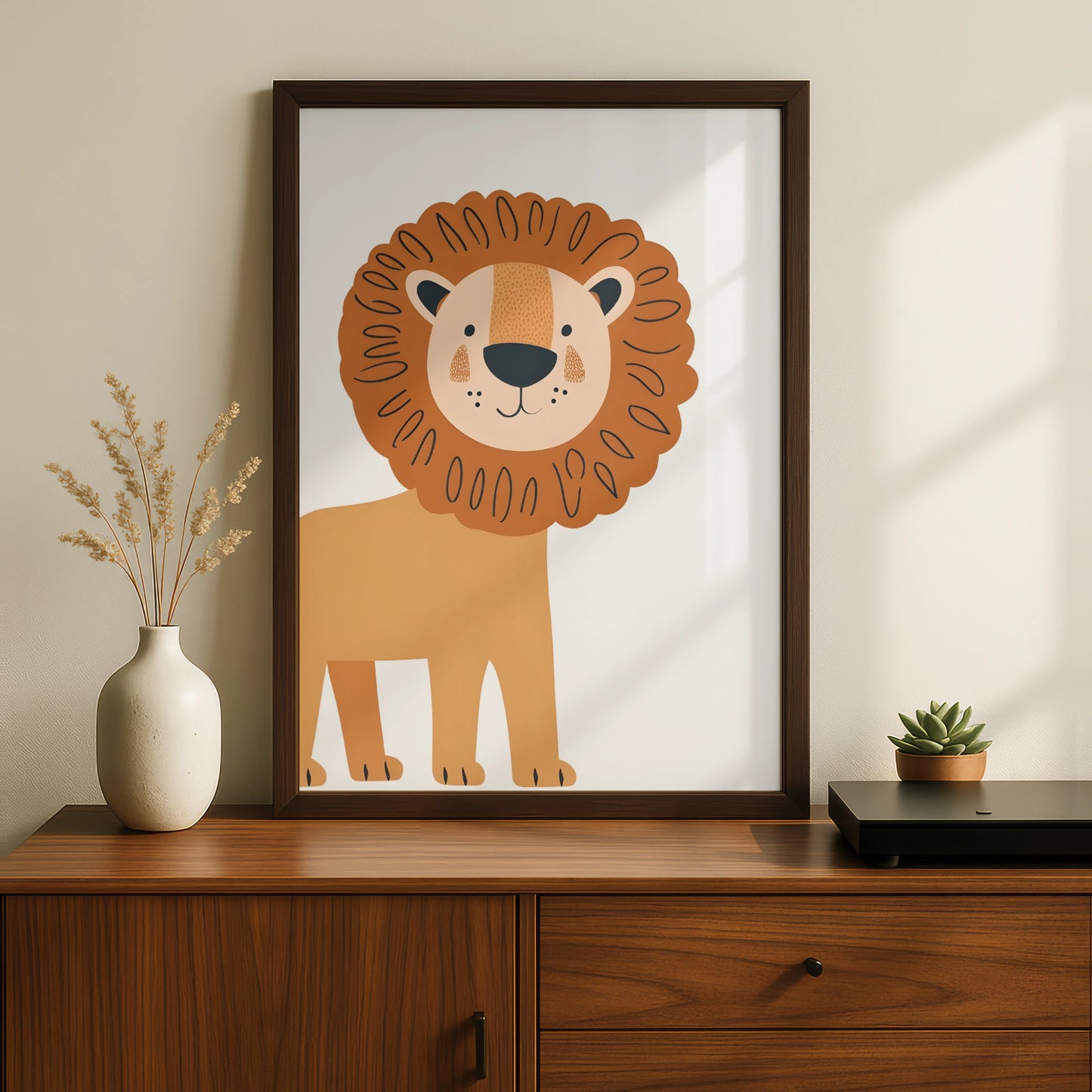 Lion Nursery Wall Art, Cute Safari Animal Print, Kids Room Poster, Baby Decor