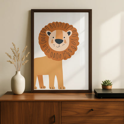 Lion Nursery Wall Art, Cute Safari Animal Print, Kids Room Poster, Baby Decor