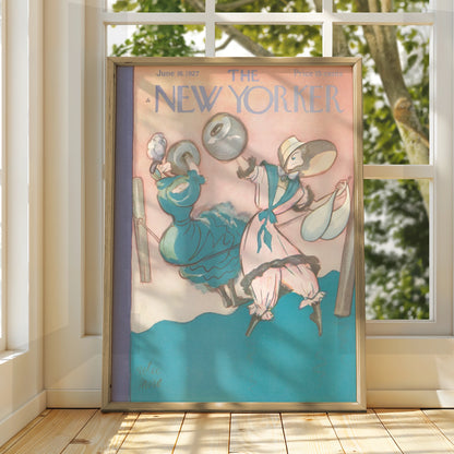 The New Yorker June 1927 Vintage Cover Poster, Women Beach Ball Art Print