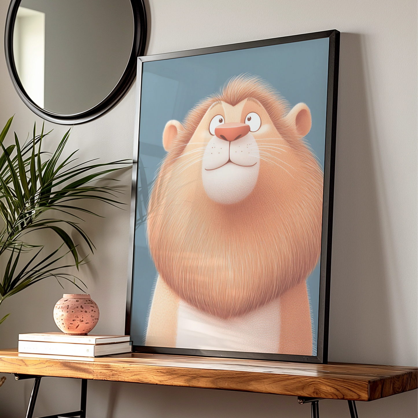 Cute Lion Nursery Wall Art, Baby Boy Room Poster, Kids Animal Print, Children's Decor