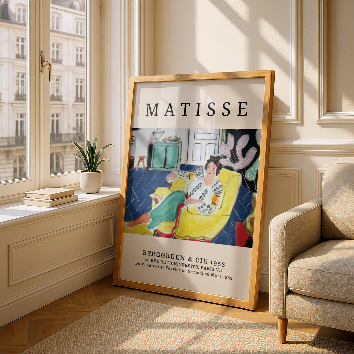 Colourful Woman on Sofa Wall Art Print, Vintage Modernist Living Room Poster – product image 4