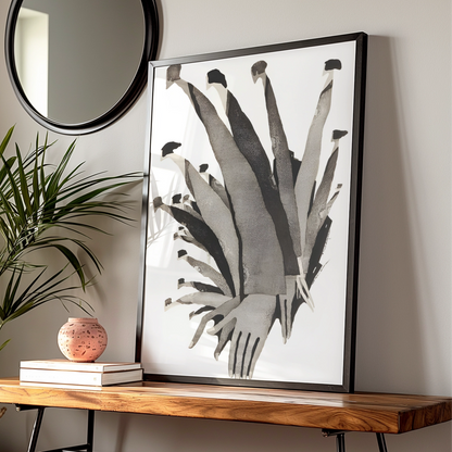 Abstract Figures Monochrome Wall Art, Black and White Collage Print, Modern Gallery Poster