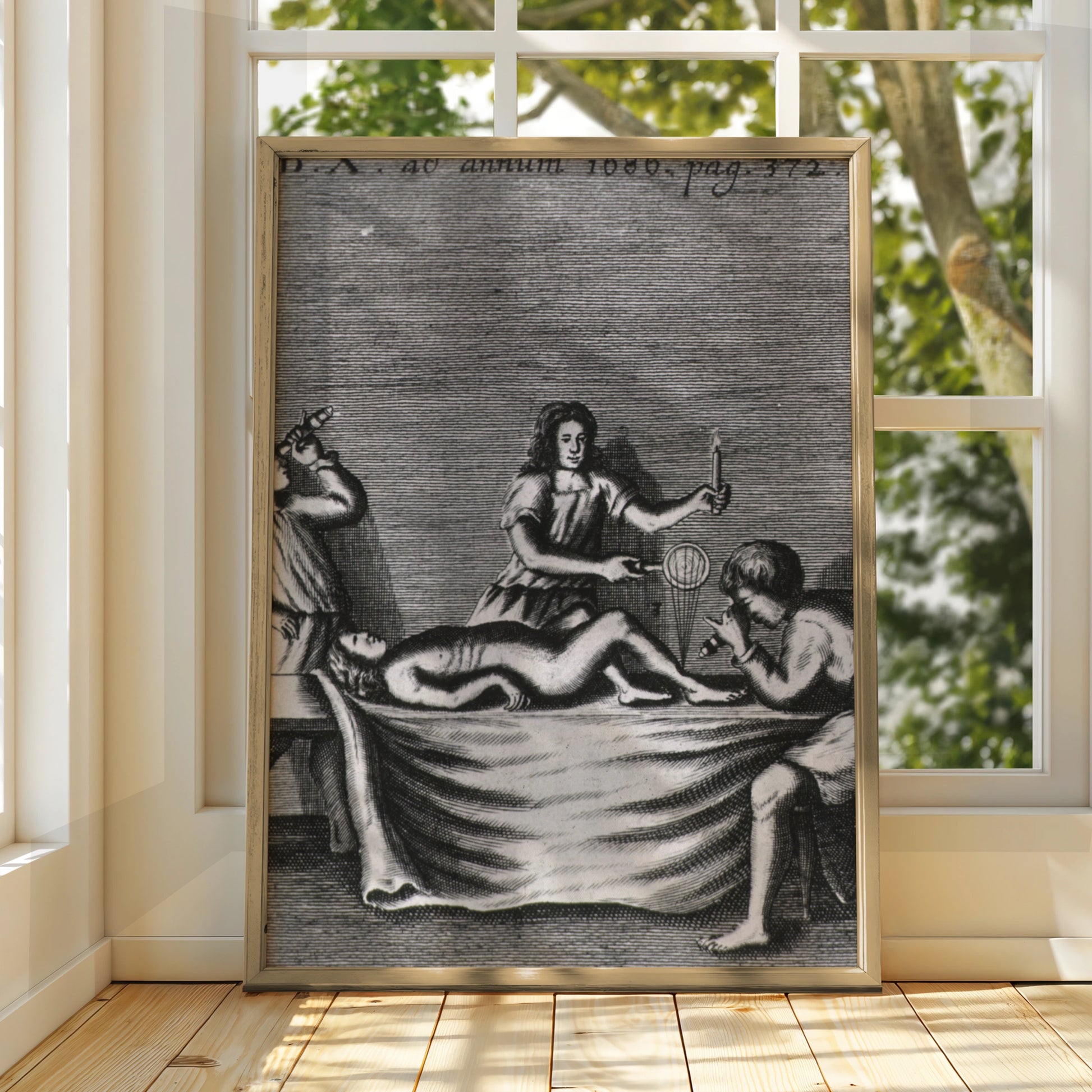 Halloween Occult Ritual Art Print, Vintage Dark Engraving Poster, Gothic Wall Art