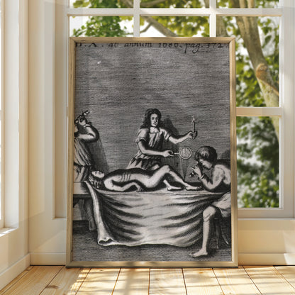 Halloween Occult Ritual Art Print, Vintage Dark Engraving Poster, Gothic Wall Art