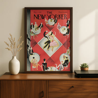 The New Yorker 1927 Art Deco Dance Cover Poster, Vintage Red Jazz Age Wall Art