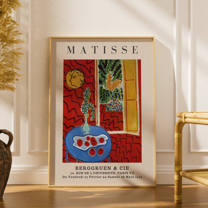 Red Interior Wall Art Print, Colourful Vintage Modernist Poster – product image 1