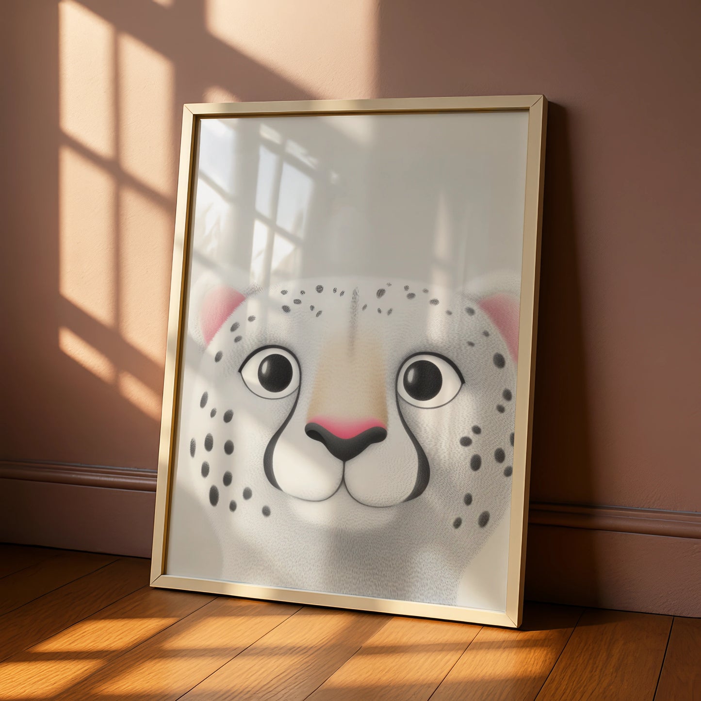 Snow Leopard Nursery Wall Art, Cute Animal Print, Baby Room Poster, Kids Decor