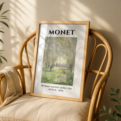 Monet Woman Seated Under the Willow 1880 Impressionist Wall Art Print Poster – product image 3