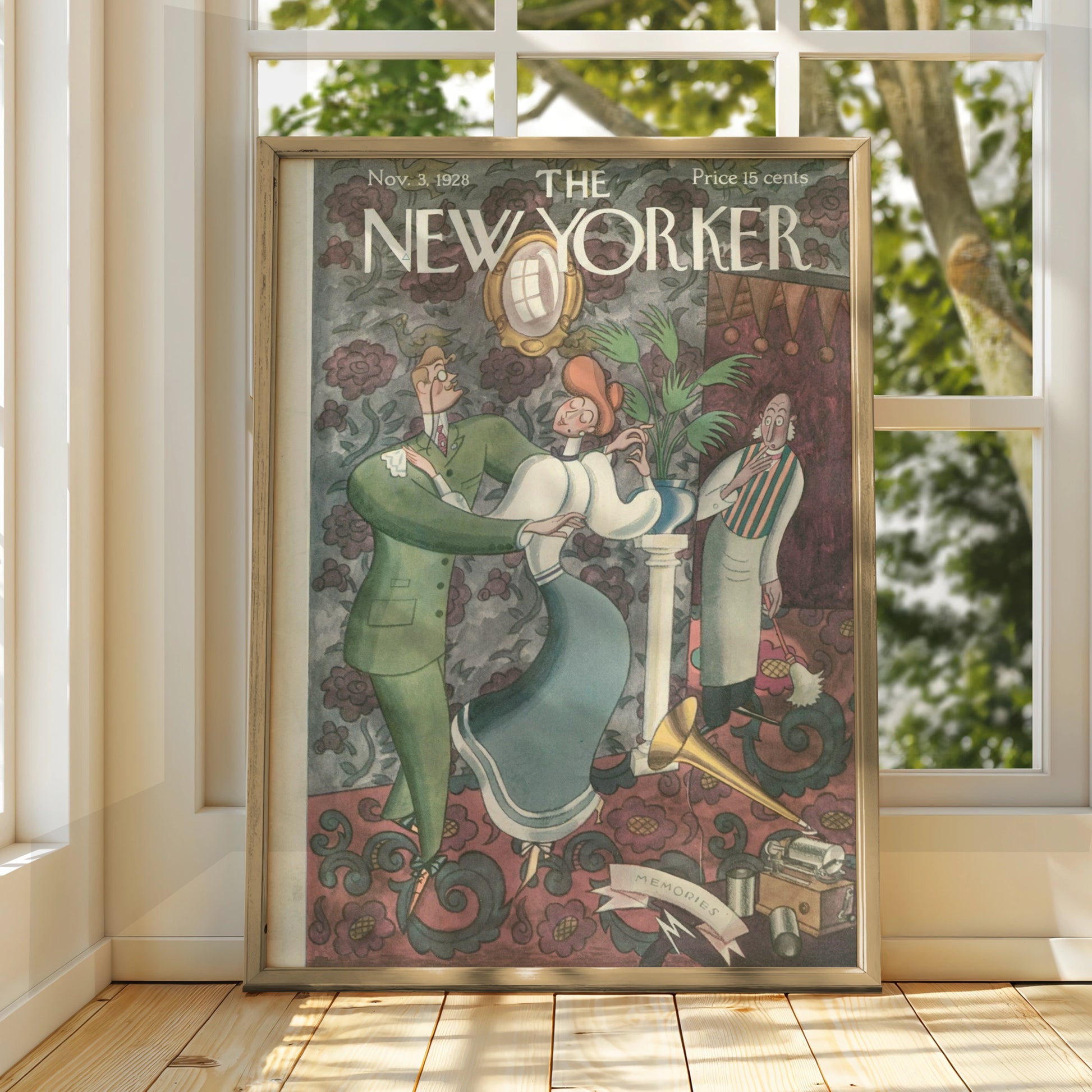 The New Yorker November 1928 Vintage Cover Poster, Retro Couple Dancing Wall Art