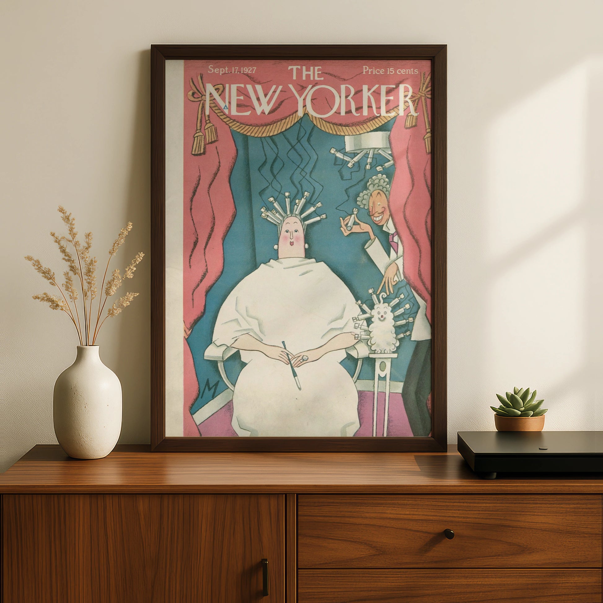 The New Yorker 1927 Cover Poster, Vintage Hair Salon Art, Art Deco Wall Print