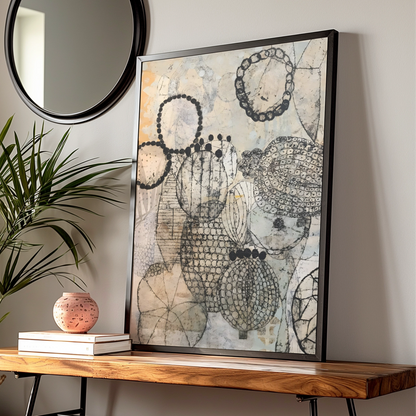 Abstract Monochrome Wall Art, Black and White Organic Print, Modern Neutral Poster