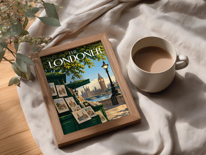 The Londoner Magazine Cover Poster, Big Ben Thames Wall Art, Vintage London Art Print, Living Room