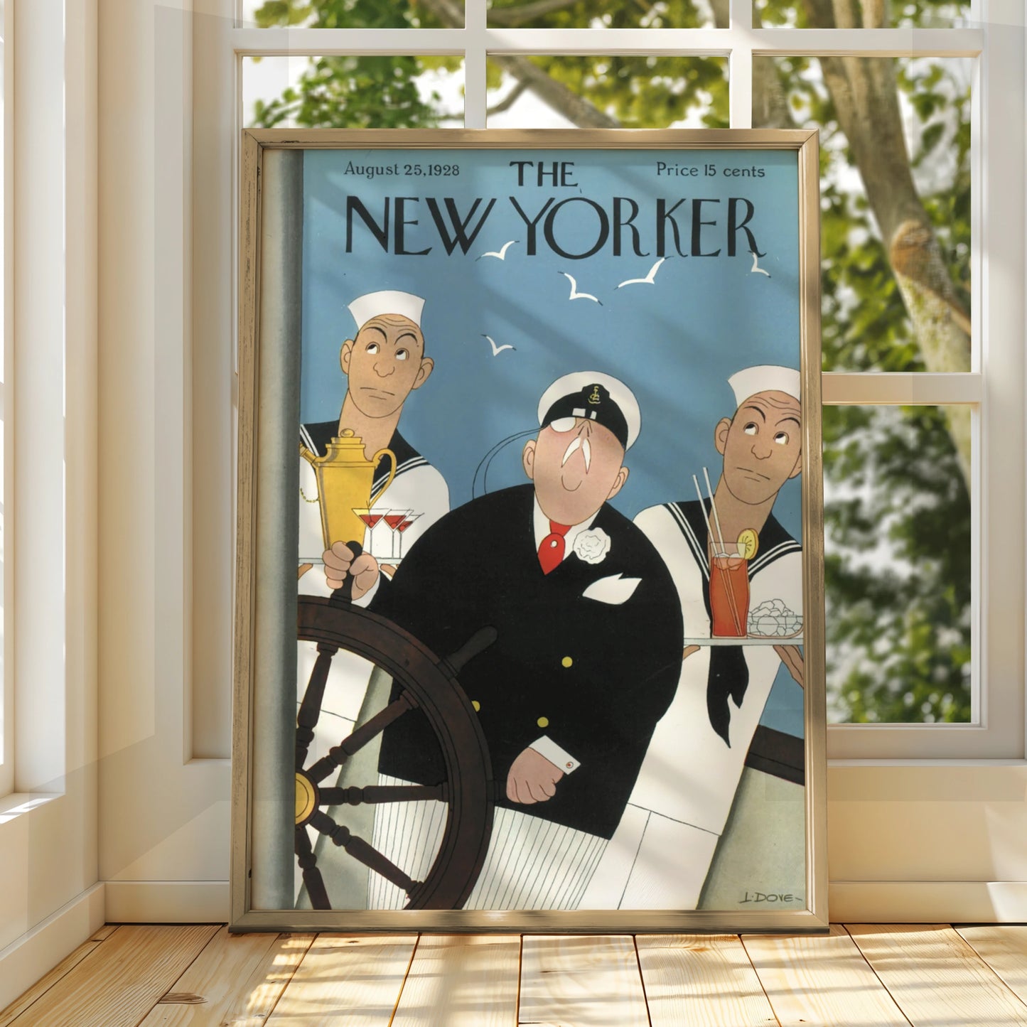 The New Yorker August 1928 Sailor Captain Cover Art Poster, Vintage Nautical Print