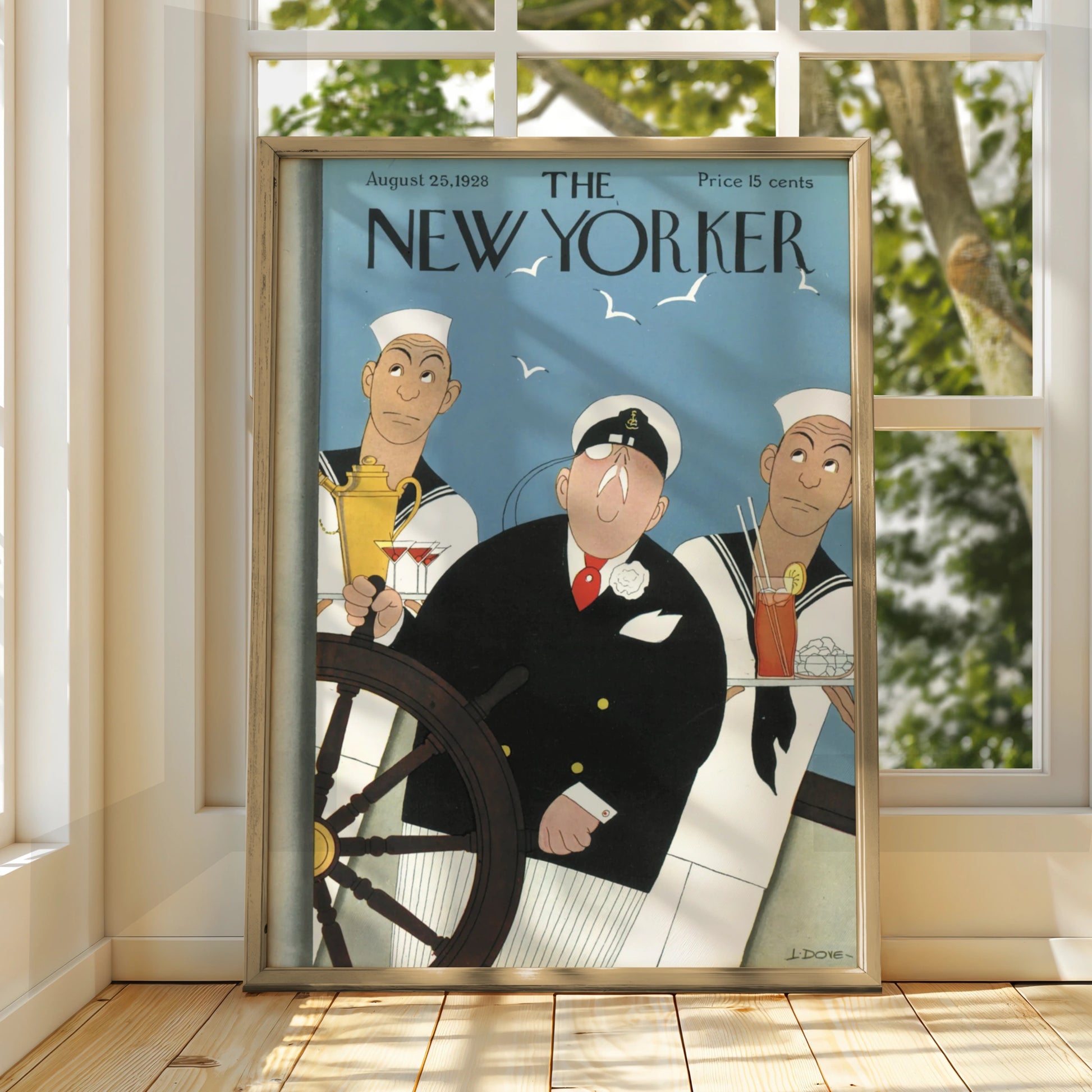 The New Yorker August 1928 Sailor Captain Cover Art Poster, Vintage Nautical Print
