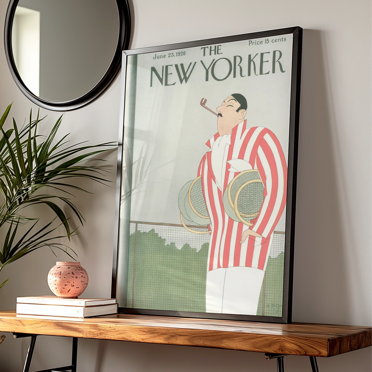 The New Yorker 1928 Tennis Poster, Vintage Art Deco Magazine Cover Wall Art Print