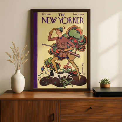 The New Yorker October 1927 Cover Poster, Vintage Hunter Art Deco Wall Art Print