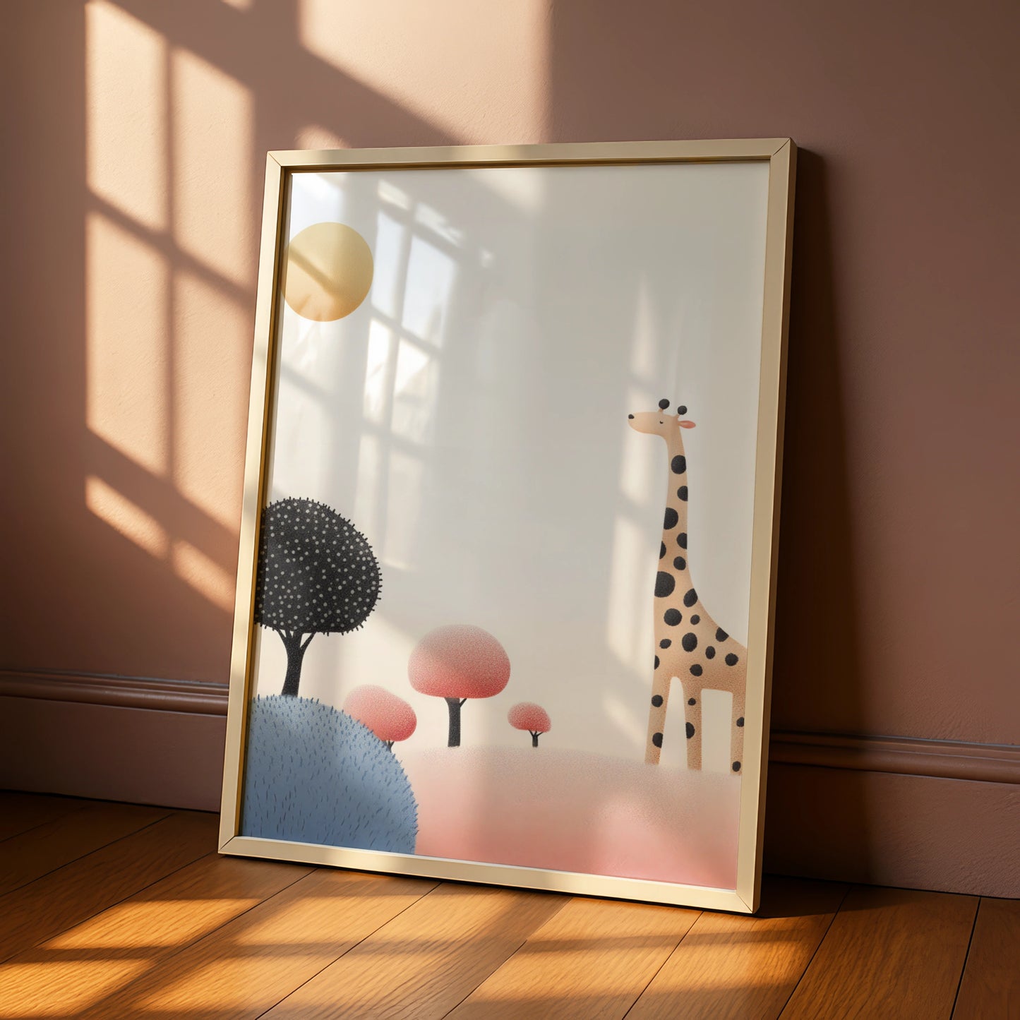 Giraffe Nursery Wall Art, Safari Animal Print, Baby Room Poster, Kids Boho Decor