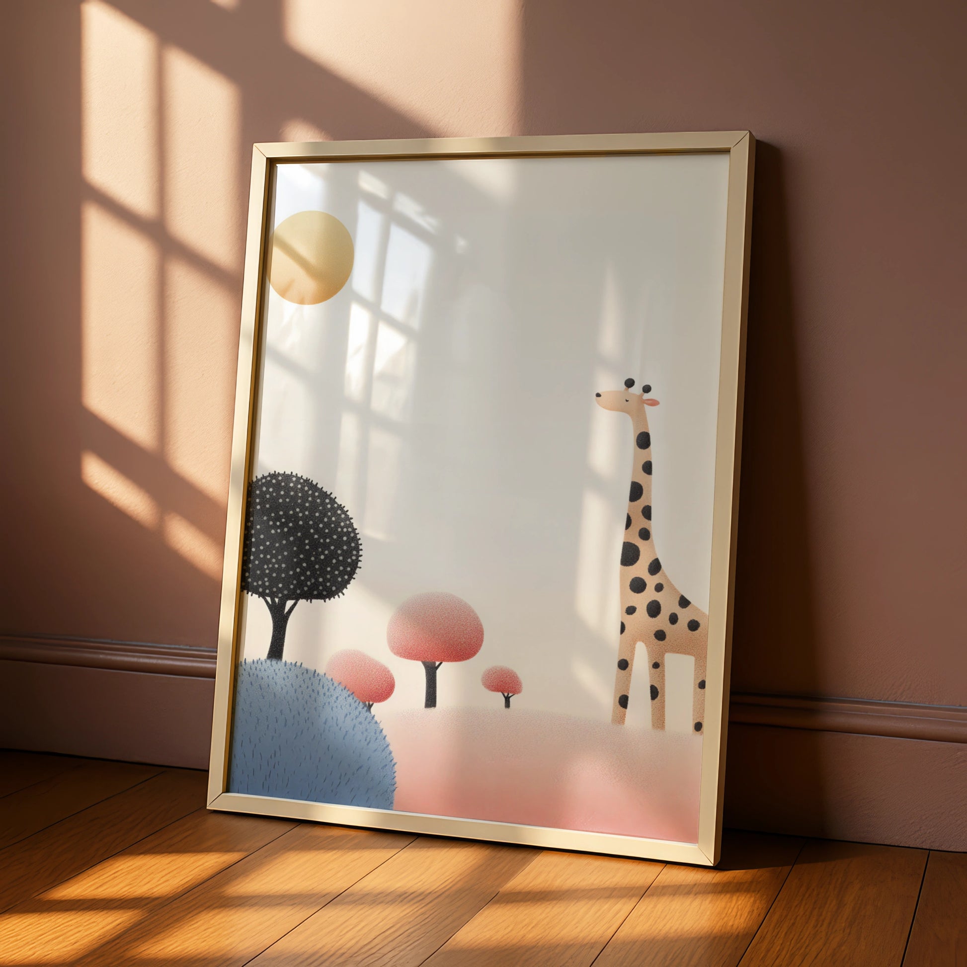 Giraffe Nursery Wall Art, Safari Animal Print, Baby Room Poster, Kids Boho Decor