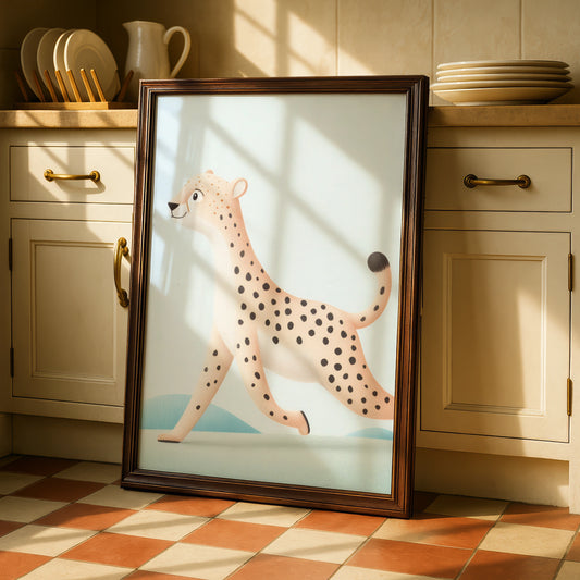 Cheetah Nursery Wall Art, Safari Animal Print, Kids Room Poster, Cute Baby Decor