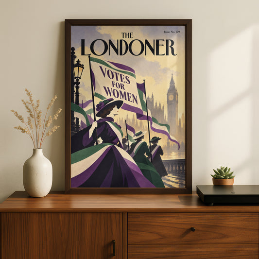 Suffragette Poster, Votes for Women Wall Art, Vintage London Magazine Cover Art Print, Big Ben
