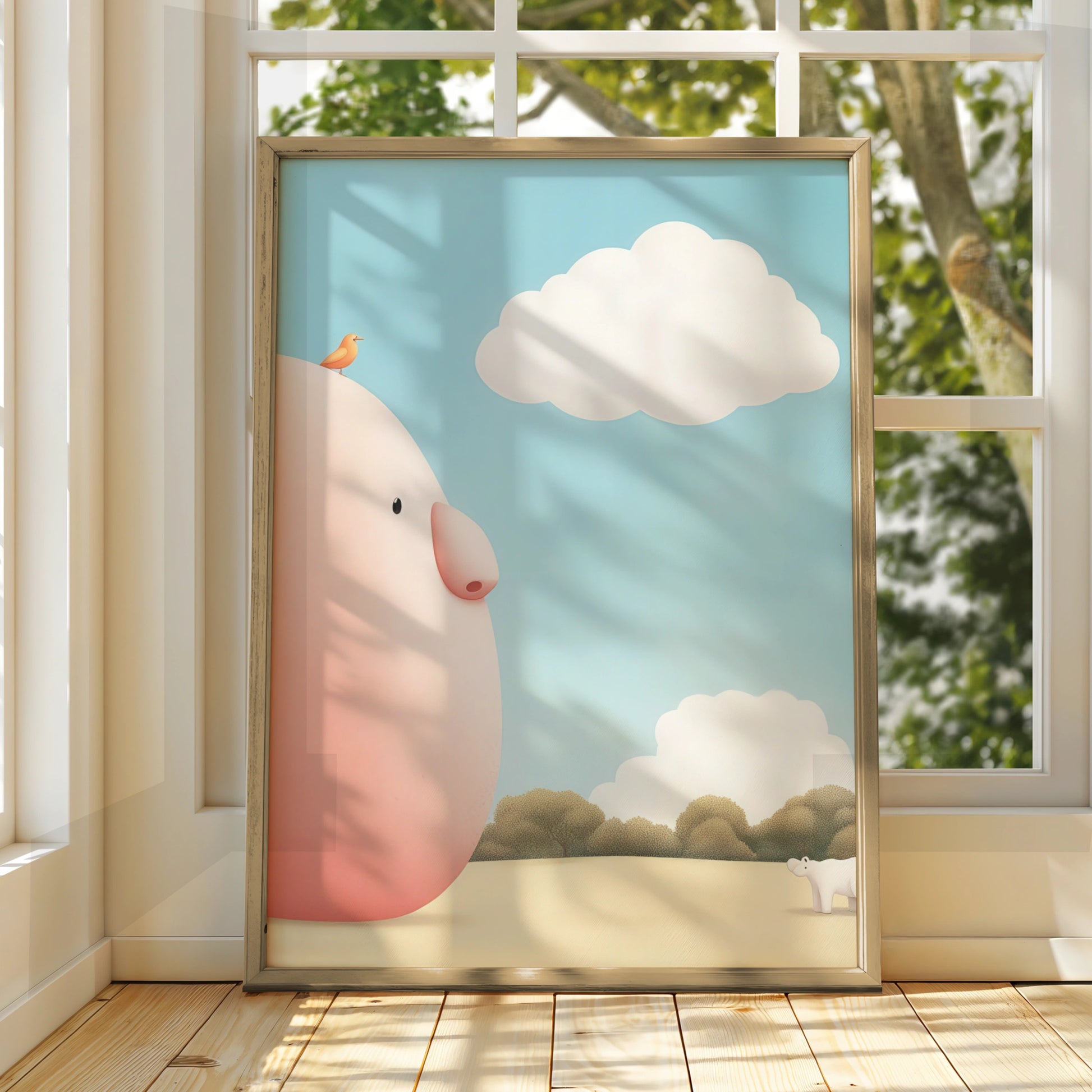 Cute Pig Nursery Wall Art, Farm Animal Poster, Baby Room Print, Children's Decor