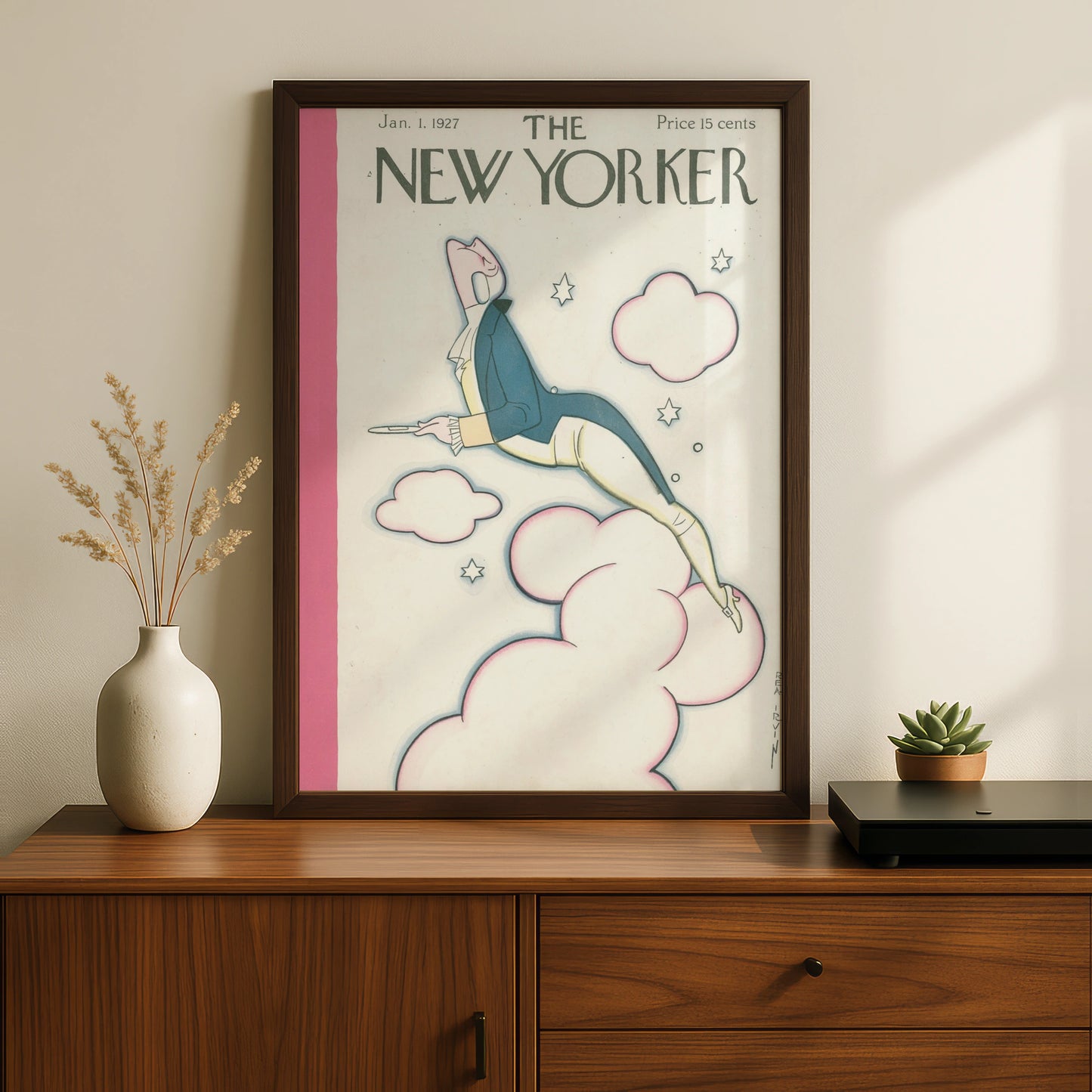 The New Yorker January 1927 Cover Poster, Eustace Tilley Art Deco Wall Art Print