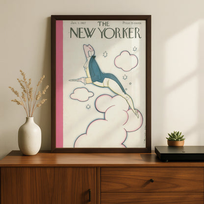 The New Yorker January 1927 Cover Poster, Eustace Tilley Art Deco Wall Art Print