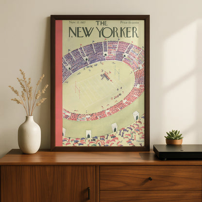 The New Yorker 1927 Football Stadium Poster, Vintage Sports Wall Art Print