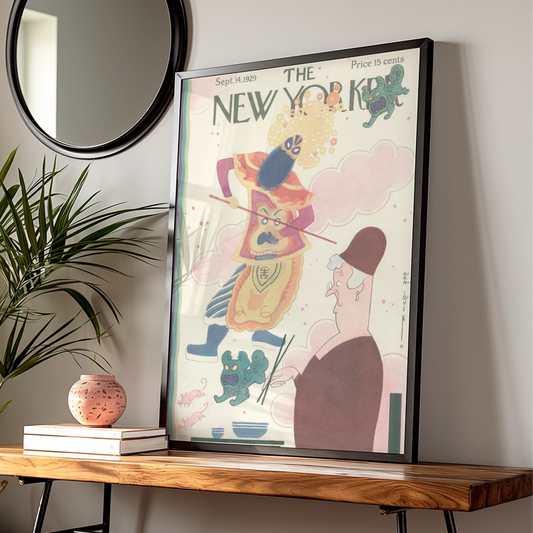 The New Yorker Sept 1929 Cover Poster, Rea Irvin Chinese Opera Art Print, Vintage