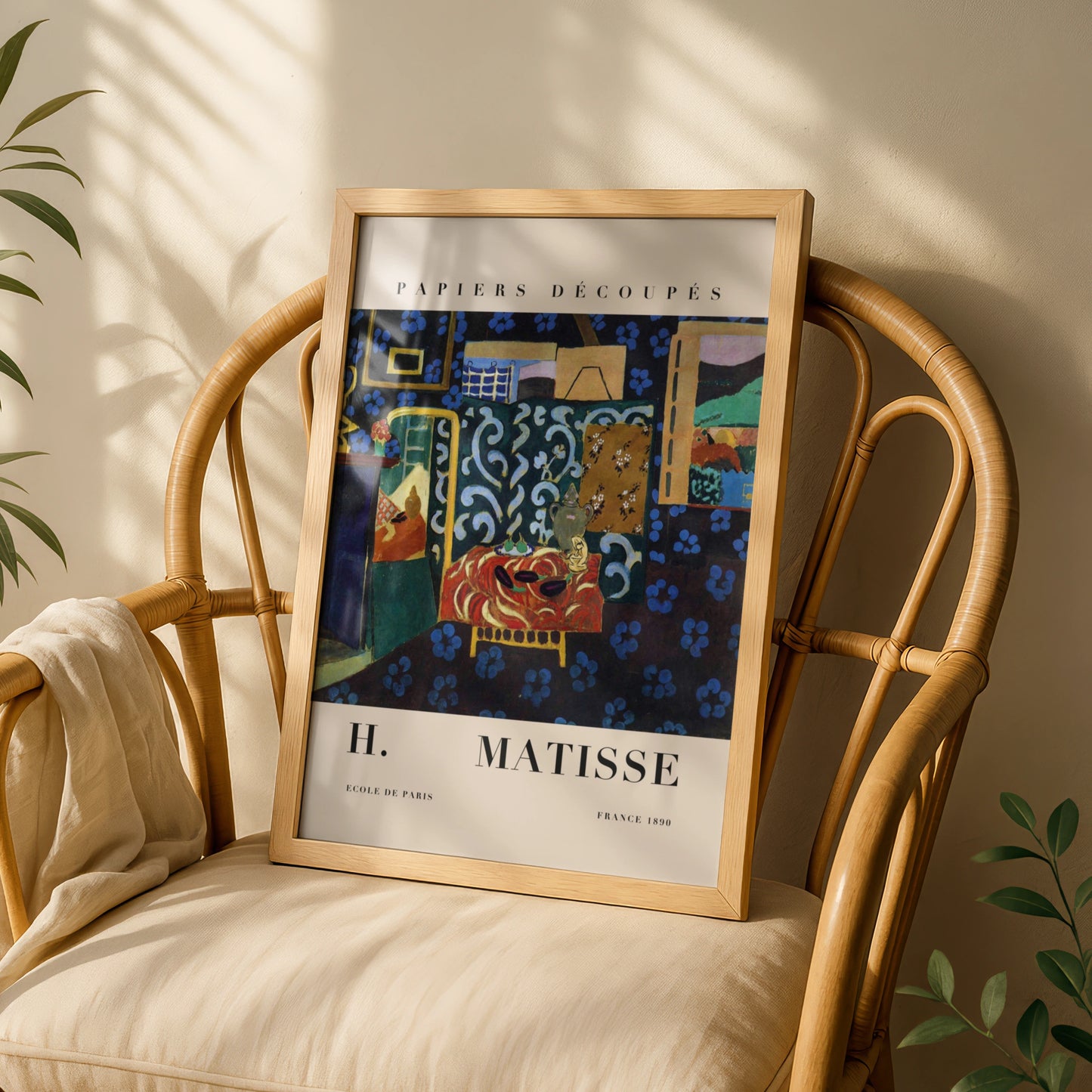 Blue Interior Wall Art Print, Colourful Vintage Modernist Gallery Poster – product image 3