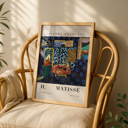 Blue Interior Wall Art Print, Colourful Vintage Modernist Gallery Poster – product image 3