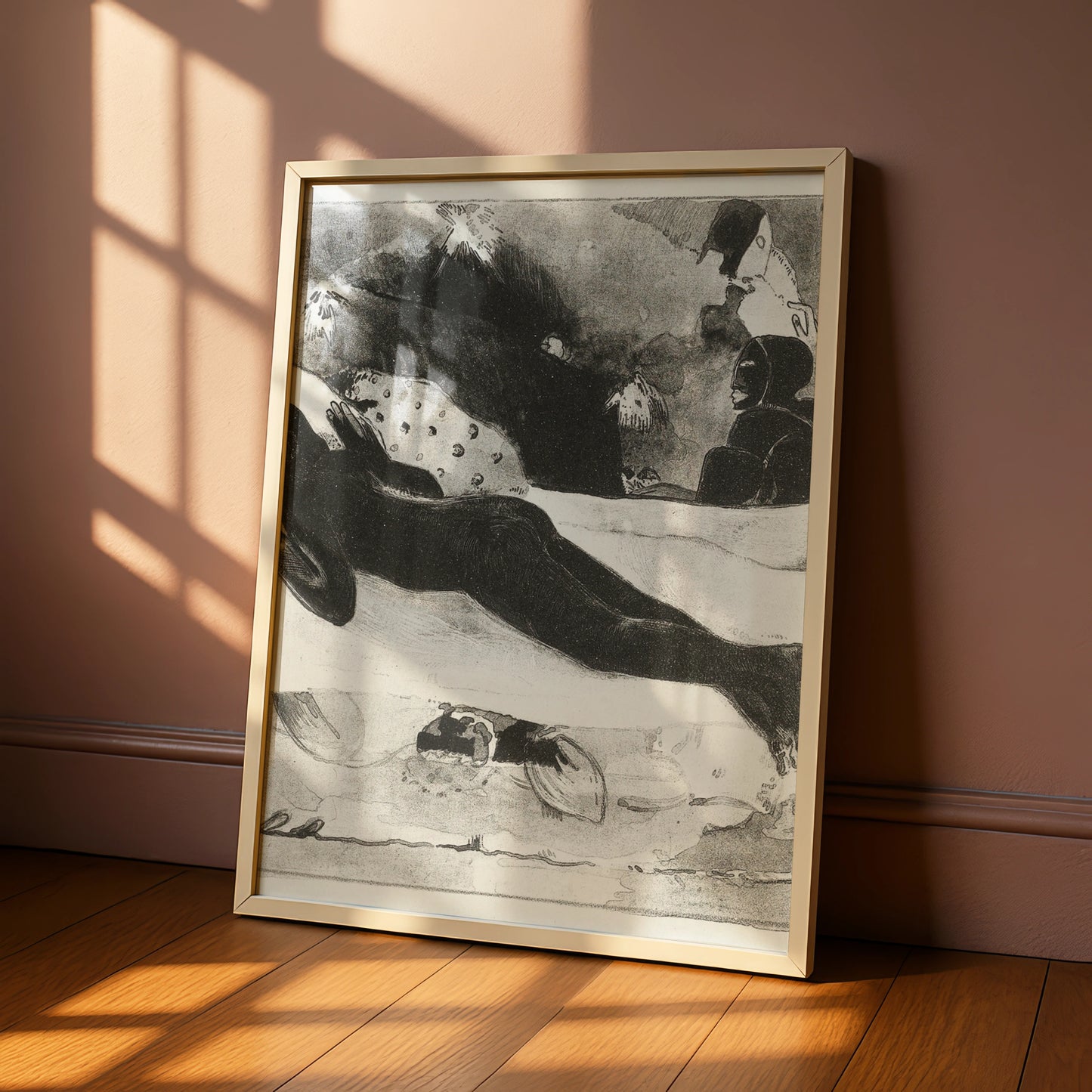 Halloween Dark Figure Art Print, Gothic Black White Poster, Eerie Occult Wall Art