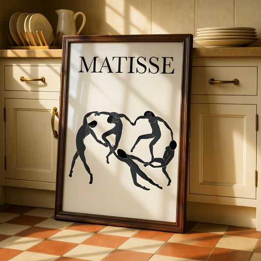 Matisse Dancing Figures Monochrome Wall Art, Black and White Poster, Minimalist Print