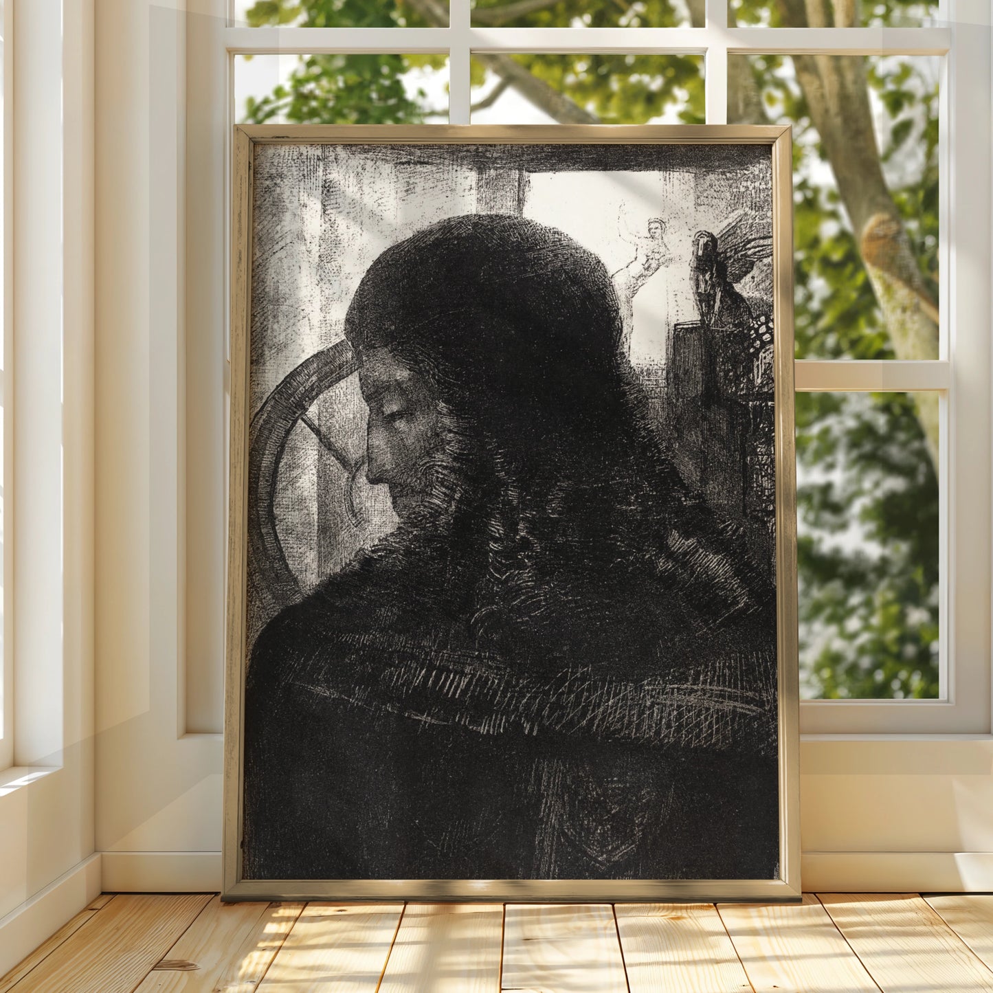 Halloween Dark Gothic Portrait Poster, Occult Figure Wall Art, Spooky Black Print