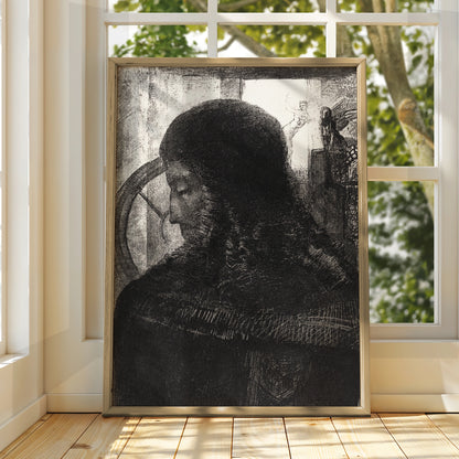 Halloween Dark Gothic Portrait Poster, Occult Figure Wall Art, Spooky Black Print