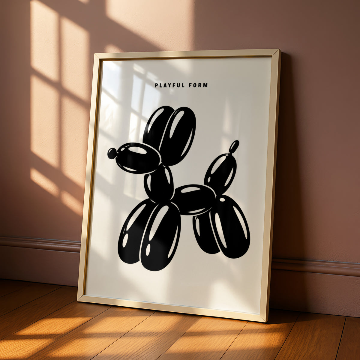 Balloon Dog Print, Monochrome Wall Art, Black and White Poster, Modern Gallery Wall
